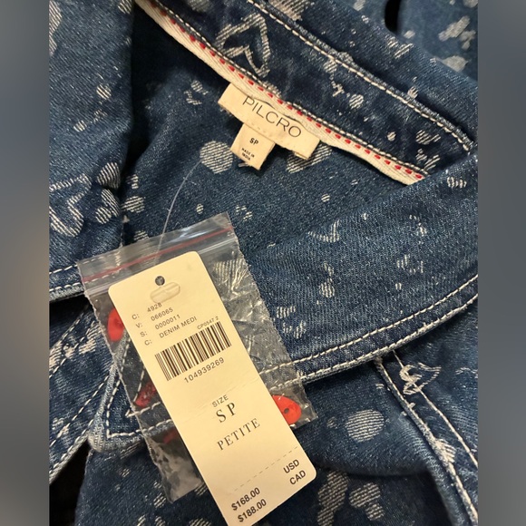 Anthropologie Pilcro Denim Buttondown Shift Dress Size SP - Picture 11 of 12